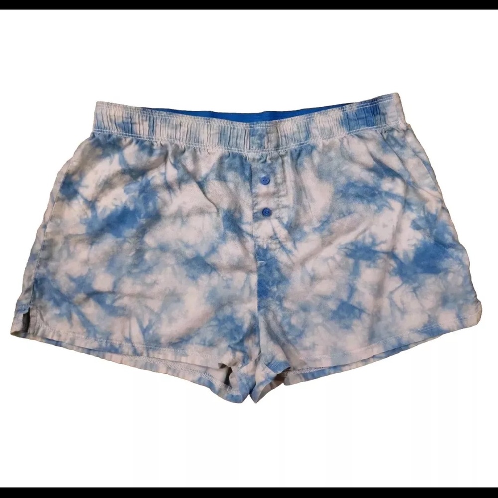 Victoria’s Secret PINK Foldover Sleep Boxer Shorts Tie Dye Logo XS
